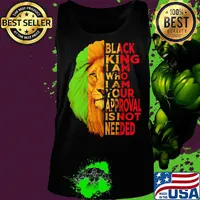 Lion black king i am who i am your approval isn't needed black s Tank top
