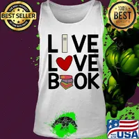 Live love book heart s Tank top