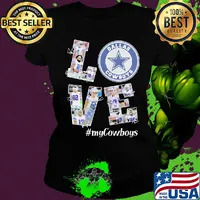 Love my dallas cowboys football team players signatures s Ladies tee