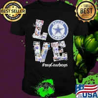 Love my dallas cowboys football team players signatures shirt