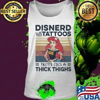 Mermaid disnerd with tattoos pretty eyes and thick thighs vintage retro s Tank top
