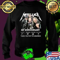 Metallica band 40th anniversary lars ulrich kirk hammett robert trujillo james hetfield thank you for the memories signatures s Sweater