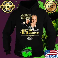 Michael bolton 45th anniversary 1975 2020 signature black s Hoodie