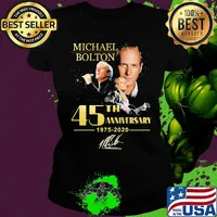 Michael bolton 45th anniversary 1975 2020 signature black s Ladies tee