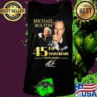 Michael bolton 45th anniversary 1975 2020 signature black s Tank top