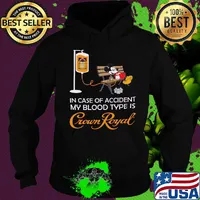 Mickey mouse in case of accident my blood type is crown royal s Hoodie