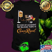 Mickey mouse in case of accident my blood type is crown royal shirt