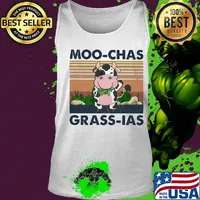 Moo-Chas Grass-Ias Cow Vintage Retro Shirt Tank top