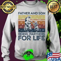 Motocross father and son riding partners for life happy father's day vintage retro s Sweater