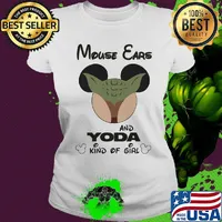 Mouse ears and yoda kind of girl s Ladies tee