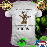 Never underestimate a man who loves goats and was born in august shirt