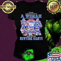 Never underestimate a woman who understands football and loves new york giants signatures s Ladies tee