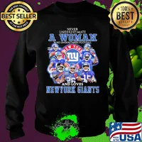 Never underestimate a woman who understands football and loves new york giants signatures s Sweater
