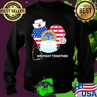 Nurse mask we fight together the great steal of the state of iowa heart american flag independence day s Sweater