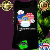 Nurse mask we fight together the great steal of the state of iowa heart american flag independence day s Tank top