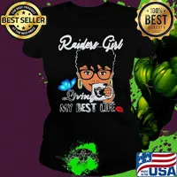 Oakland raiders girl living my best life butterfly s Ladies tee