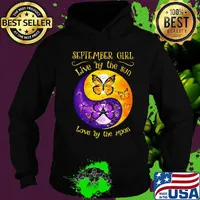 OFFICIAL SEPTEMBER GIRL LIVE BY THE SUN LOVE BY THE MOON BUTTERFLY SHIRT Hoodie