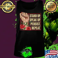 Official Stand Up Speak Up Persist Repeat Hand Rose Black Lives Matter Shirt Tank top