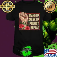 Official Stand Up Speak Up Persist Repeat Hand Rose Black Lives Matter Shirt