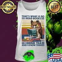 Owl that's what is do I read books I drink tea and know things vintage retro s Tank top