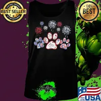 Paws dog firework america 4th of july independence day s Tank top