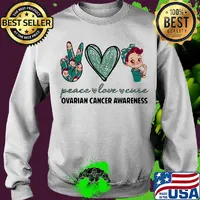 Peace love cure ovarian cancer awareness heart s Sweater