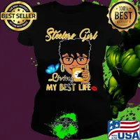 Pittsburgh steelers girl living my best life butterfly s Ladies tee