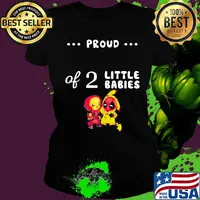 Proud of 2 little babies pokemon and spider man s Ladies tee