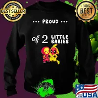 Proud of 2 little babies pokemon and spider man s Sweater