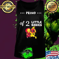 Proud of 2 little babies pokemon and spider man s Tank top