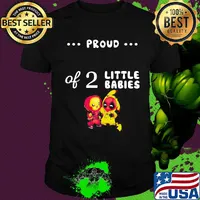 Proud of 2 little babies pokemon and spider man shirt