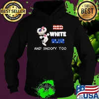 Red white blue and snoopy too american flag happy independence day s Hoodie