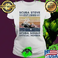 Scuba steve est 1999 scuba squad official member vintage retro s Ladies tee