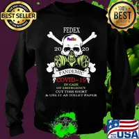 Skull fedex 2020 pandemic covid-19 in case of emergency cut this shirt and use it as toilet paper s Sweater