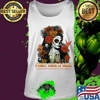 Skull fight like a girl multiple sclerosis awareness flowers butterfly s Tank top