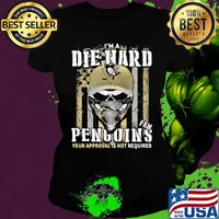 Skull mask I'm a die hard fan pittsburgh penguins your approval is not required american flag independence day s Ladies tee