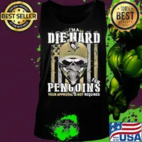 Skull mask I'm a die hard fan pittsburgh penguins your approval is not required american flag independence day s Tank top