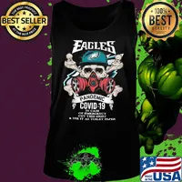 Skull philadelphia eagles pandemic covid-19 in case of emergency cut this shirt and use it as toilet paper s Tank top