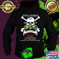 Skull postal worker 2020 pandemic covid-19 in case of emergency cut this shirt and use it as toilet paper s Hoodie