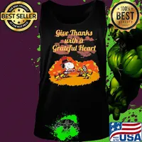 Snoopy and woodstock give thanks with a grateful heart moon s Tank top