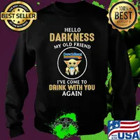 Star wars baby yoda hug dutch bros coffee hello darkness my old friend i've come to drink with you again s Sweater