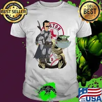 Star wars darth vader and baby yoda boston red sox shirt