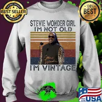 Stevie wonder girl i'm not old i'm vintage retro signature s Sweater