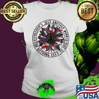 Sunflower American flag freedoms just another word for nothing left to lose s Ladies tee