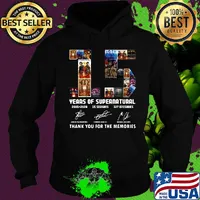 Supernatural 15 years of 2005 2020 15 seasons 327 episodes thank you for the memories signatures s Hoodie