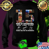 Supernatural 15 years of 2005 2020 15 seasons 327 episodes thank you for the memories signatures s Sweater