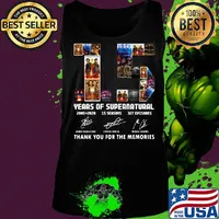 Supernatural 15 years of 2005 2020 15 seasons 327 episodes thank you for the memories signatures s Tank top