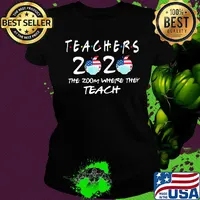 Teachers 2020 the zoom where they teach apple mask american flag independence day s Ladies tee