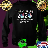 Teachers 2020 the zoom where they teach apple mask american flag independence day s Sweater