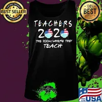 Teachers 2020 the zoom where they teach apple mask american flag independence day s Tank top